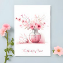 Denken Sie an Pink Vase und Blume Beileid