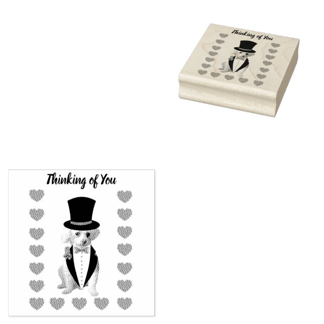 Denken Sie an Poodle-Holz-Briefmarke Gummistempel (Stempel)
