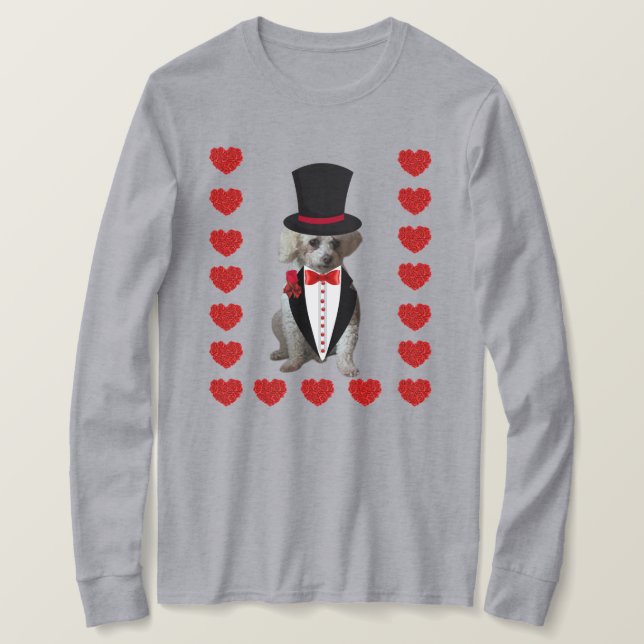 Denken Sie an Poodle Ladys Long-Ärmel TShirt (Design vorne)