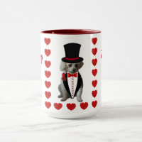 Denken Sie an Poodle Red White Coffee Tasse