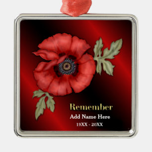 Denken Sie an Poppy - Anpassen Silbernes Ornament