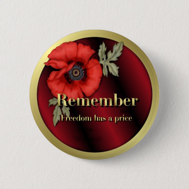 Denken Sie an Poppy Button (Vorderseite)