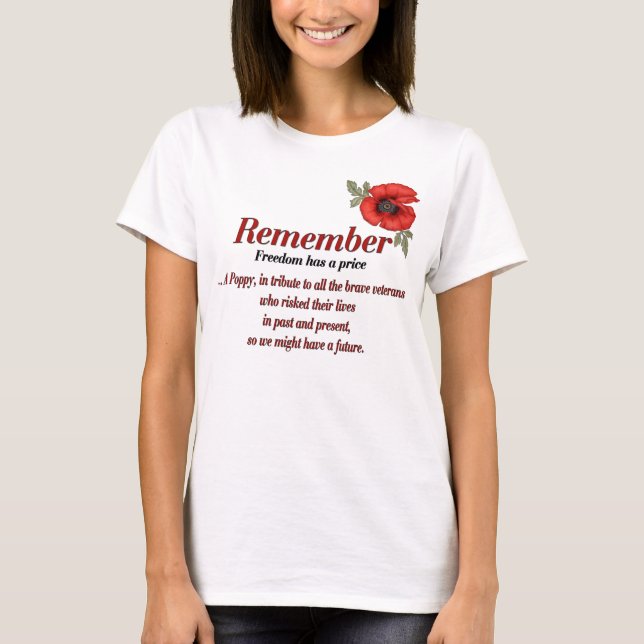 Denken Sie an Poppy T-Shirt (Vorderseite)
