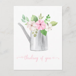 Denken Sie an rosa weiße Blume im Wassersport Postkarte