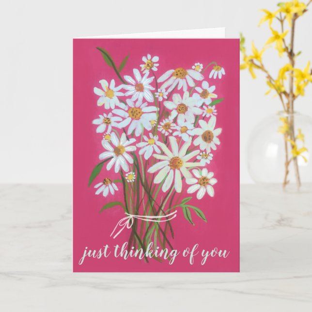 Denken Sie an Sie Daisy Bouquet Anpassen Sie es! Karte (Gelbe Blume)