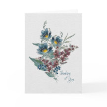 Denken Sie an Sie - Elegant Blue & Plum Wasserfarb