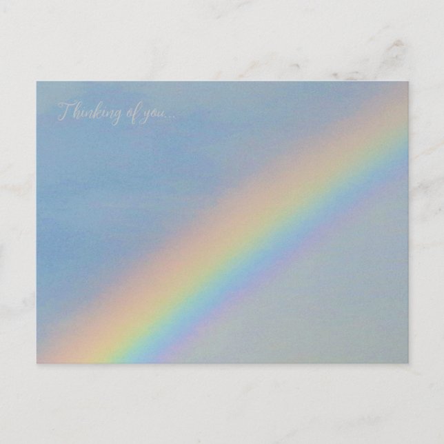 Denken Sie an Sie, Himmlischer Regenbogen in Blue  Postkarte (Vorderseite)