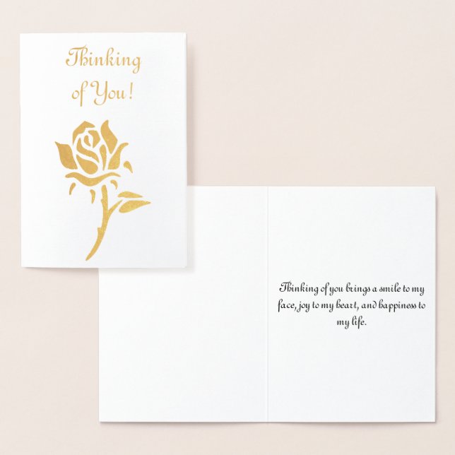 Denken Sie an Sie - kühne Gold-Rose Folienkarte (Anzeige)