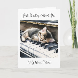Denken Sie an Sie | Niedlich Kitten on Piano Keys Karte