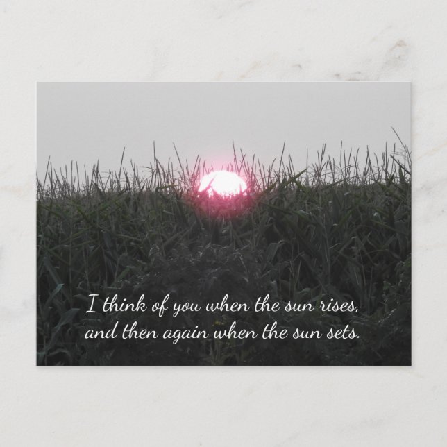Denken Sie an Sie, Sonnenaufgang und Sonnenunterga Postkarte (Vorderseite)