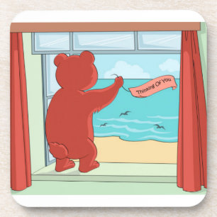 Denken Sie an Sie Teddy Bär Vermisst Sie Niedliche Getränkeuntersetzer
