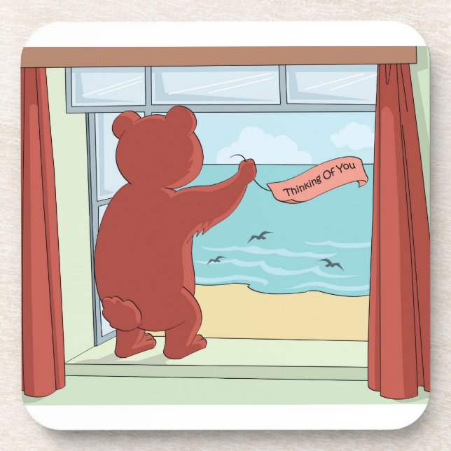 Denken Sie an Sie Teddy Bär Vermisst Sie Niedliche Getränkeuntersetzer (Vorderseite)