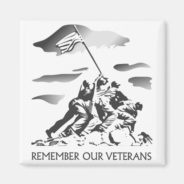 Denken Sie an unsere Veteranen Magnet (Vorne)