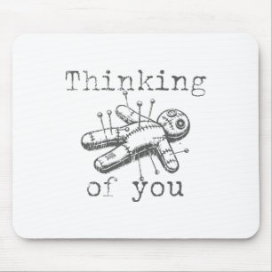 Denken Sie an Voodoo Doll Funny Halloween 2024 Mousepad
