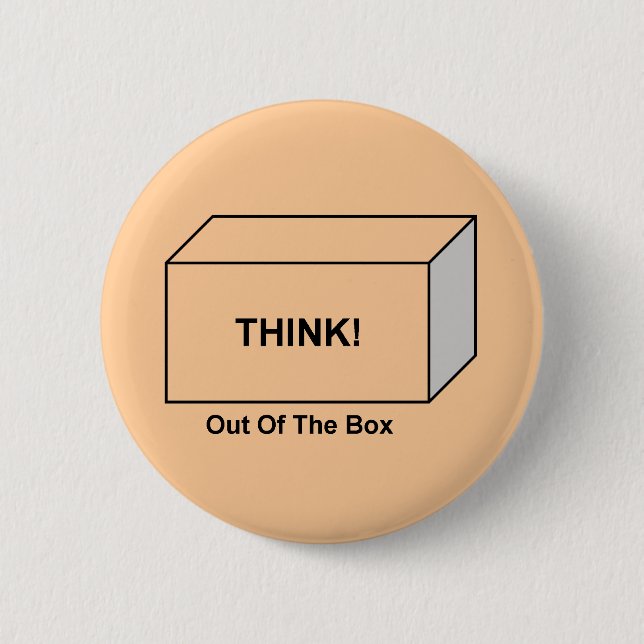 Denken Sie aus dem Kasten heraus Button (Vorderseite)