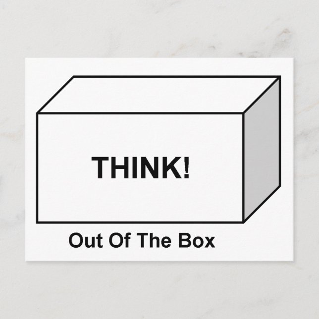 Denken Sie aus der Box Postkarte (Vorderseite)