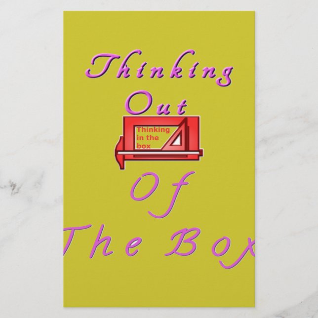 Denken Sie aus der Schachtel. Briefpapier (Vorderseite)