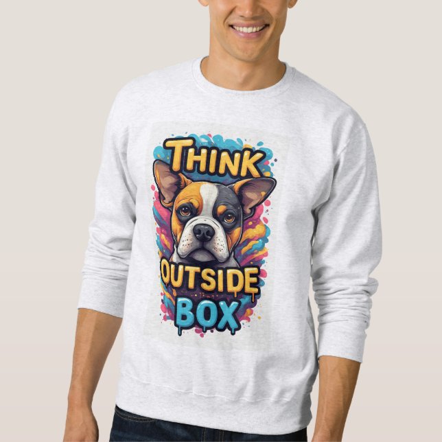 Denken Sie außerhalb der Schachtel: Adorable Boxer Sweatshirt (Vorderseite)