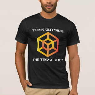 Denken Sie außerhalb der Tesseract Math Geometry T-Shirt