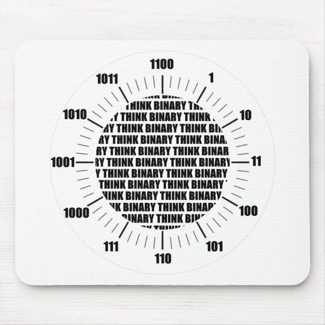 Denken Sie binäre Uhr (Geek-Spaß) Mousepad (Vorne)