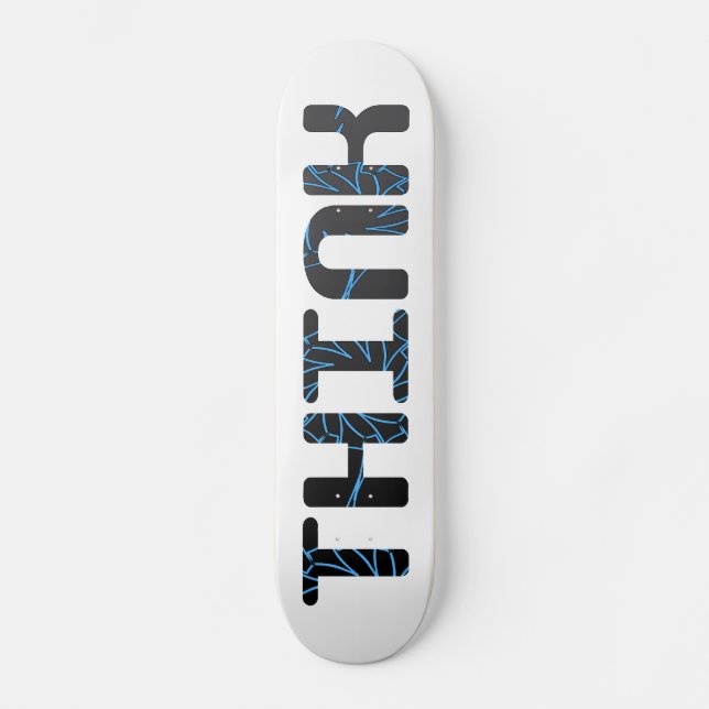 Denken Sie - Blau und Grau Skateboard (Vorderseite)