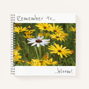 Denken Sie daran, gelb-weiße Blume Notebook zu blü Notizbuch