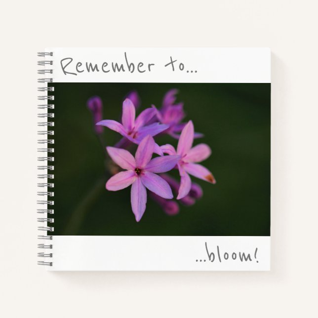 Denken Sie daran, violette Blumen Notebook zu blüh Notizbuch (Vorderseite)