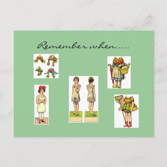 Denken Sie daran, wenn Vintage Postkarten (Vorderseite)