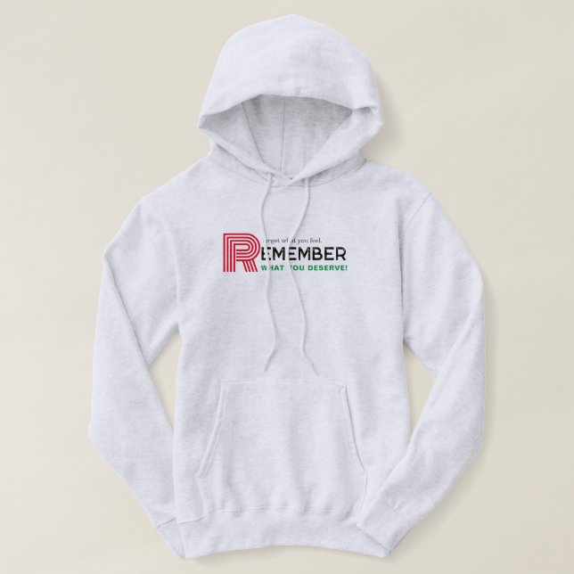 Denken Sie daran, Zitat Red Black Green Grey Men's Hoodie (Design vorne)