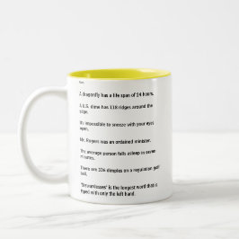 Denken Sie, dass Sie alles Zweifarbige Tasse