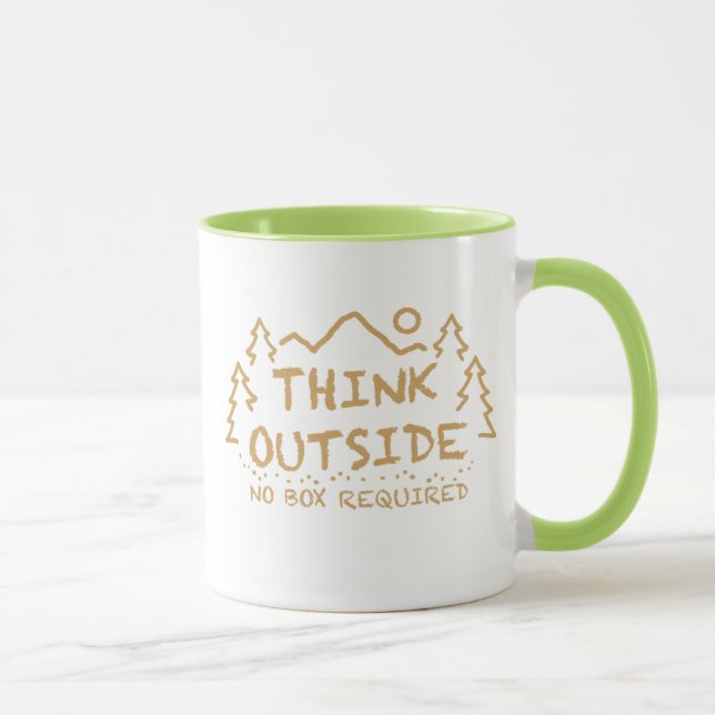 Denken Sie draußen, kein erforderter Kasten Tasse (Rechts)
