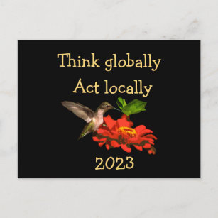 Denken Sie global handeln lokal 2023 Kalender auf  Postkarte