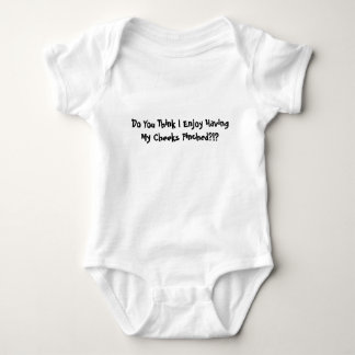 Denken Sie mich genießen, meine Backen klemmen zu Baby Strampler