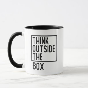 Denken Sie nach außen an das inspirierende Zitat Tasse