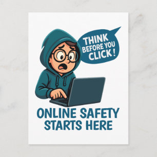 Denken Sie nach, bevor Sie klicken - Online-Sicher Postkarte