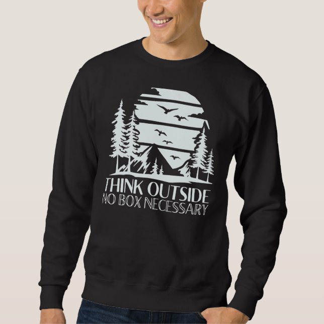 Denken Sie nach draußen ohne Box notwendig Wandern Sweatshirt (Vorderseite)