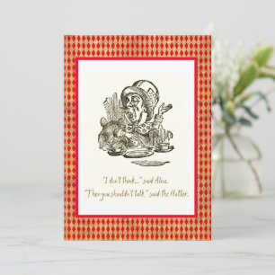 Denken Sie nicht an Alice Mad Hatter Zitat Karte