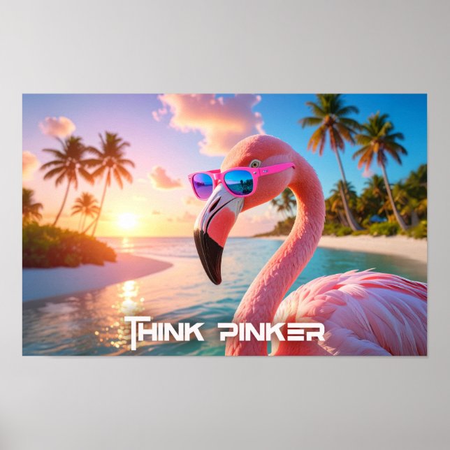 DENKEN SIE ROSA - Flamingo PINK Poster (Vorne)