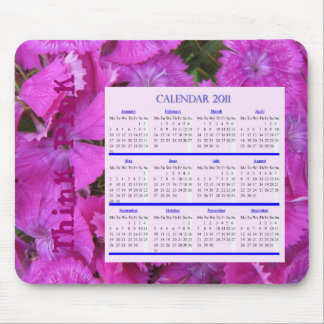 Denken Sie rosa Kalender mousepad für Jahr 2011
