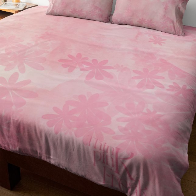 Denken Sie Rosa Wasserfarbe-Wasch-Blumenmuster Fleecedecke (Von Creator hochgeladen)