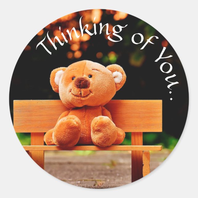 Denken Sie Runder Aufkleber (Vorderseite)