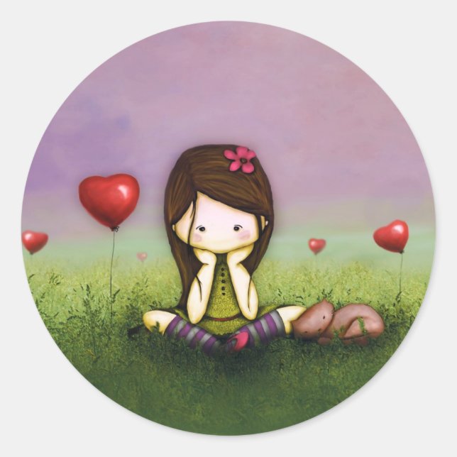 Denken Sie Runder Aufkleber (Vorderseite)