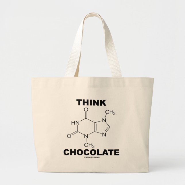 Denken Sie Schokolade (Theobromin-Molekül-Chemie) Jumbo Stoffbeutel (Vorne)