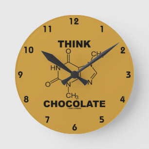 Denken Sie Schokolade (Theobromin-Molekül-Chemie) Runde Wanduhr