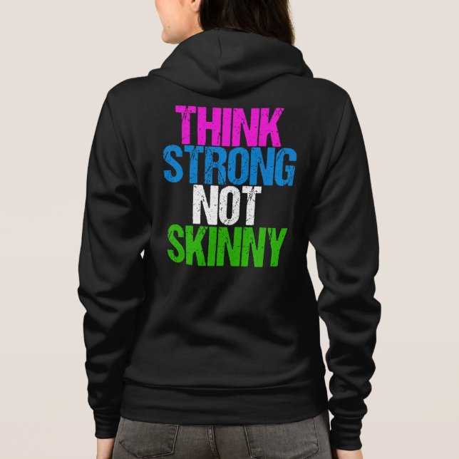 Denken Sie stark, nicht hässlich Inspiration Fitne Hoodie (Rückseite)