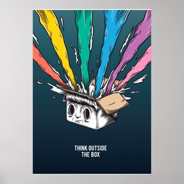 Denken Sie über die Kiste hinaus...Kreativität Poster (Vorne)