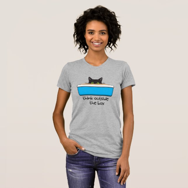 Denken Sie über die Schachtel hinaus. Die Wurfbox, T-Shirt (Vorne ganz)