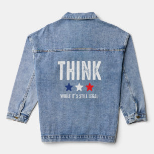 Denken Sie, während es noch immer rechtliche patri Jeansjacke
