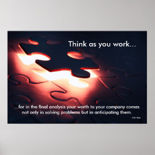 Denken Sie, wenn Sie arbeiten Poster