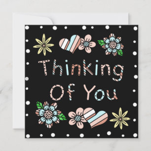 Denken Sie Whimsisches Floral Mitteilungskarte